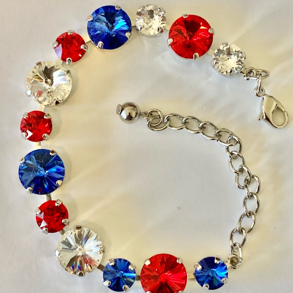 Sapphire, Siam & Crystal Bracelet